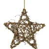 Stern aus Rattan und Kunststoff zum Aufhängen Ø 20 cm Gold