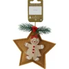 Stern zum Hängen aus Holz mit Filz Ø 12,5 cm Braun