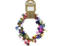 Sterngirlande aus Folie und Draht 270 cm Mehrfarbig