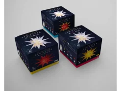 Sterntaler Dekostern Weihnachtsstern Mini-Stern Kunststoff 18-Zacker 12cm Innen LED Batterie mit Timer & Fernbedienung Weiß-blau