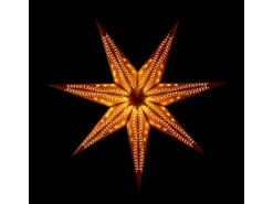 Sterntaler Dekostern Weihnachtsstern Papier Samt Faltstern 75cm Innen Glühbirne Netzstecker Gelb