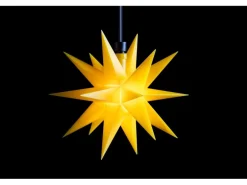 Sterntaler Dekostern Weihnachtsstern Kunststoff 18-Zacker Fernbedienung & Timer 12cm Außen LED Batterie Gelb