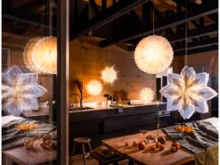 Sterntaler Dekostern Weihnachtsstern Papier Faltstern Innen Glühbirne Netzstecker Weiß 1