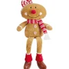 Stoff-Lebkuchenfigur Sitzend Braun-Rot-Weiß 16 cm x 8 cm x 40 cm