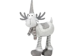 Stoff-Rentier Grau-Weiß Vierbeinig 2-fach sortiert