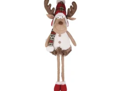 Stoff-Rentier Pop-up Stehend Rot-Grün 113 cm x 26 cm x 21 cm