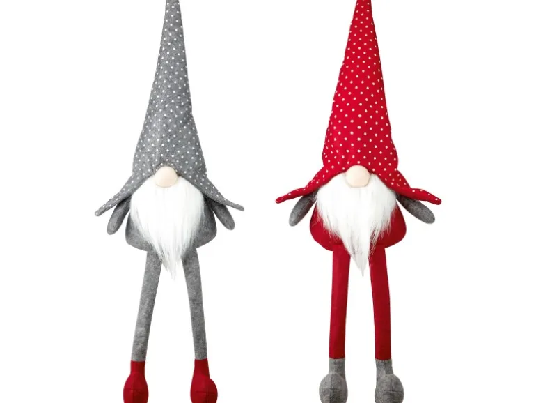 Stoff-Wichtel Stehend Grau oder Rot 75 cm