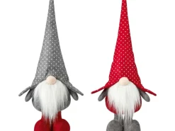 Stoff-Wichtel Stehend Grau oder Rot 65 cm