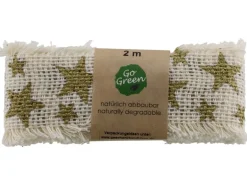 Strängchen-Band mit Sternen aus Baumwolle 2 m Beige