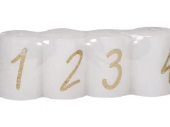 Stumpenkerze 80/58 mm Weiß 4er-Pack