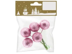 Styrobälle auf Draht Ø 3 cm Rosa 5 Stück