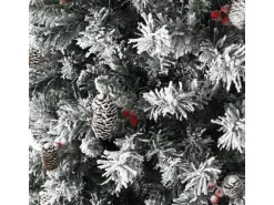 Svita Weihnachtsbaum Künstlich Schnee Mit Tannenzapfen Und Beeren 661 Zweig-Spitzen Inkl. Ständer Luvi-Nadeln 180cm