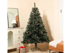 Svita Weihnachtsbaum Künstlich Mit Tannenzapfen Und Beeren 1017 Zweig-Spitzen Inkl. Ständer Luvi-Nadeln 210cm