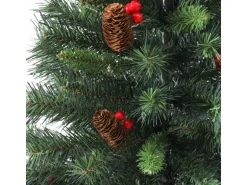 Svita Weihnachtsbaum Künstlich Mit Tannenzapfen Und Beeren 371 Zweig-Spitzen Inkl. Ständer Luvi-Nadeln 150cm