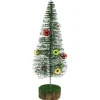 Tanne aus Kunststoff mit Holz 30 cm Grün/Bunt
