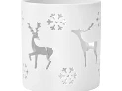 Teelichtglas Keramik Weiß Matt 3-fach sortiert  Ø 7 cm x 8 cm