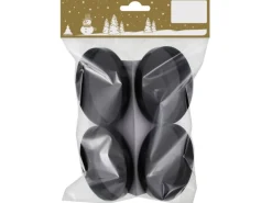 Teelichthalter 4er-Pack aus Metall Ø 7,5 cm Schwarz