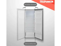Telefunken Kühlschrank 255 Liter Freistehend mit Gemüsefach ohne Gefrierfach LED-Beleuchtung KTFK265ES2