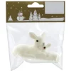 Tischschmuck Samtweiche Rehe-Set aus Kunststoff Weiß