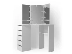 Vicco Eckschminktisch Arielle Weiß 110 cm mit LED Beleuchtung