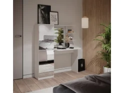 Vicco Frisierkommode  Jasmin Weiß 123 x 141.2 cm mit LED-Beleuchtung