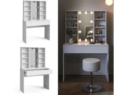 Vicco Schminktisch Alexa Weiß 93 cm mit LED Beleuchtung