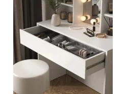 Vicco Schminktisch Alexa Weiß 93 cm mit LED Beleuchtung