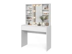 Vicco Schminktisch Alexa Weiß 93 cm mit LED Beleuchtung