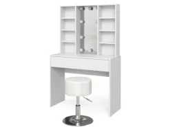 Vicco Schminktisch Alexa Weiß 93 cm mit LED Beleuchtung und Hocker