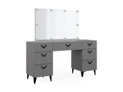 Vicco Schminktisch Anett Grau 150 cm mit LED Beleuchtung