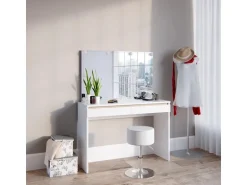 Vicco Schminktisch Emma Weiß 120 cm mit LED Beleuchtung und Hocker