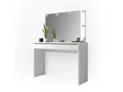 Vicco Schminktisch Emma Weiß 120 cm mit LED Beleuchtung