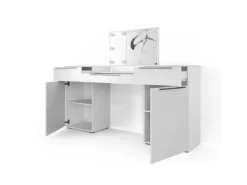 Vicco Schminktisch Lilli Weiß 190 cm mit LED Beleuchtung