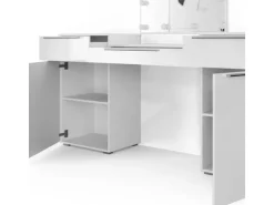 Vicco Schminktisch Lilli Weiß 190 cm mit LED Beleuchtung