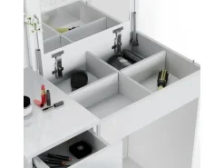 Vicco Schminktisch Lotos Weiß 117.4 cm mit LED Beleuchtung