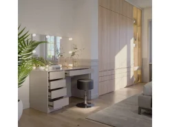 Vicco Schminktisch Sherry Cashmere 120 cm mit Spiegel Hocker & LED-Beleuchtung