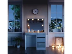 Vicco Schminktisch Sherry Weiß/Weiß 90 cm mit LED Beleuchtung