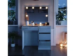 Vicco Schminktisch Sherry Weiß/Weiß 90 cm mit LED Beleuchtung