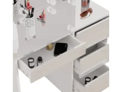 Vicco Schminktisch Sherry Weiß/Weiß 90 cm mit LED Beleuchtung