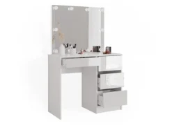 Vicco Schminktisch Sherry Weiß/Weiß 90 cm mit LED Beleuchtung