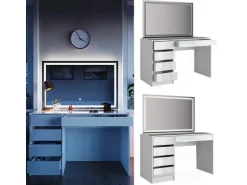 Vicco Schminktisch Sherry Weiß 120 cm mit LED Beleuchtung Opt 2