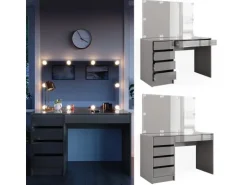 Vicco Schminktisch Sherry Grau 120 cm mit LED Beleuchtung