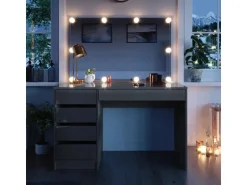 Vicco Schminktisch Sherry Grau 120 cm mit LED Beleuchtung