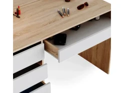 Vicco Schminktisch Sherry Weiß/Sonoma/Sonoma 120 cm mit LED Beleuchtung