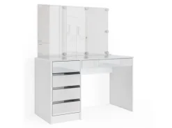 Vicco Schminktisch Sherry Weiß 120 cm mit LED Beleuchtung