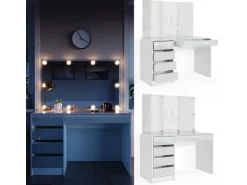 Vicco Schminktisch Sherry Weiß 120 cm mit LED Beleuchtung