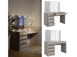 Vicco Schminktisch Sherry Cashmere 120 cm mit Spiegel & LED-Beleuchtung