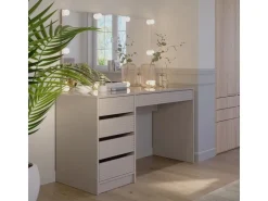 Vicco Schminktisch Sherry Cashmere 120 cm mit Spiegel & LED-Beleuchtung