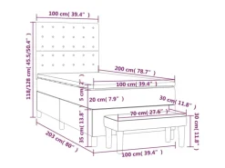 vidaXL Boxspringbett mit Matratze Creme 100x200 cm Stoff1393002