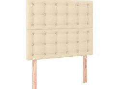 vidaXL Boxspringbett mit Matratze Creme 100x200 cm Stoff1393002